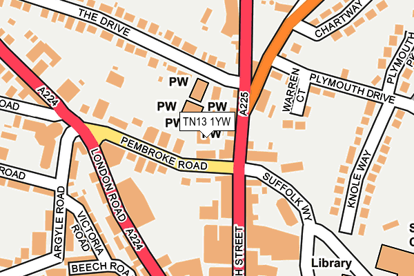 TN13 1YW map - OS OpenMap – Local (Ordnance Survey) TN13 1YW map - OS OpenMap – Local (Ordnance Survey)