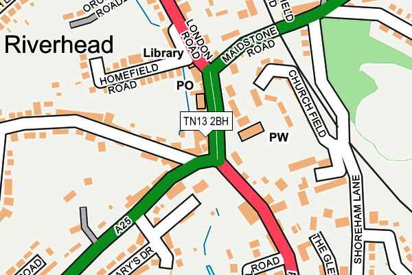 TN13 2BH map - OS OpenMap – Local (Ordnance Survey) TN13 2BH map - OS OpenMap – Local (Ordnance Survey)