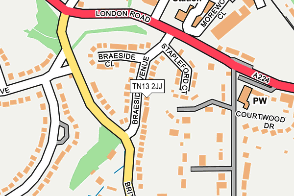 TN13 2JJ map - OS OpenMap – Local (Ordnance Survey) TN13 2JJ map - OS OpenMap – Local (Ordnance Survey)