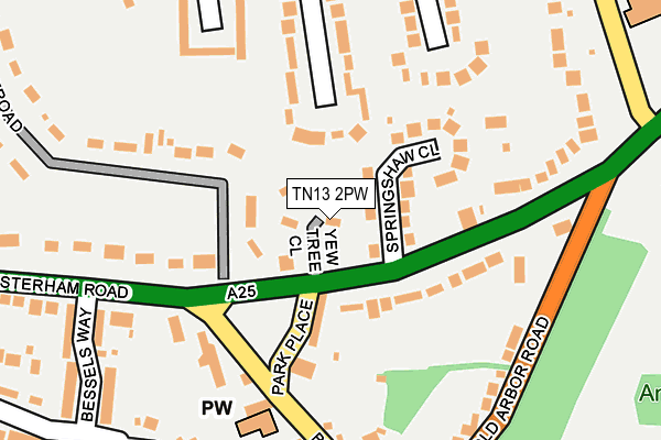 TN13 2PW map - OS OpenMap – Local (Ordnance Survey) TN13 2PW map - OS OpenMap – Local (Ordnance Survey)