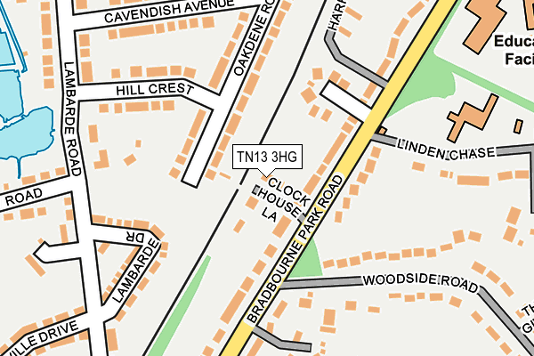 TN13 3HG map - OS OpenMap – Local (Ordnance Survey) TN13 3HG map - OS OpenMap – Local (Ordnance Survey)