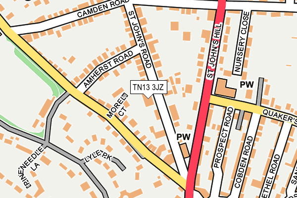 TN13 3JZ map - OS OpenMap – Local (Ordnance Survey) TN13 3JZ map - OS OpenMap – Local (Ordnance Survey)