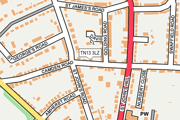 TN13 3LZ map - OS OpenMap – Local (Ordnance Survey) TN13 3LZ map - OS OpenMap – Local (Ordnance Survey)