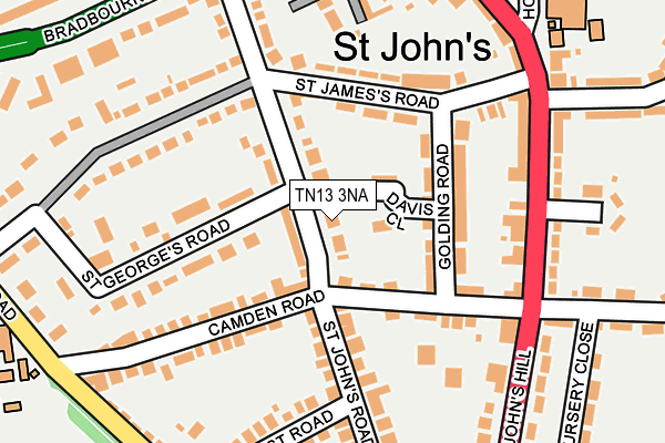 TN13 3NA map - OS OpenMap – Local (Ordnance Survey) TN13 3NA map - OS OpenMap – Local (Ordnance Survey)