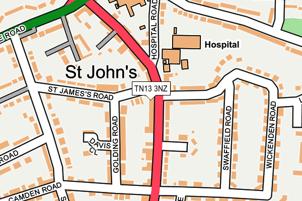 TN13 3NZ map - OS OpenMap – Local (Ordnance Survey) TN13 3NZ map - OS OpenMap – Local (Ordnance Survey)