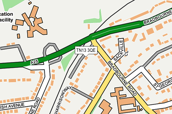 TN13 3QE map - OS OpenMap – Local (Ordnance Survey) TN13 3QE map - OS OpenMap – Local (Ordnance Survey)