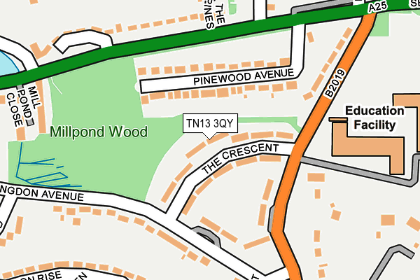 TN13 3QY map - OS OpenMap – Local (Ordnance Survey) TN13 3QY map - OS OpenMap – Local (Ordnance Survey)