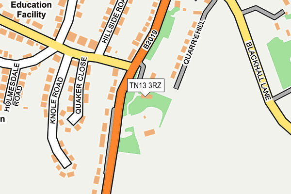 TN13 3RZ map - OS OpenMap – Local (Ordnance Survey) TN13 3RZ map - OS OpenMap – Local (Ordnance Survey)