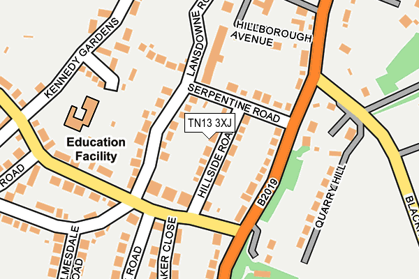 TN13 3XJ map - OS OpenMap – Local (Ordnance Survey) TN13 3XJ map - OS OpenMap – Local (Ordnance Survey)