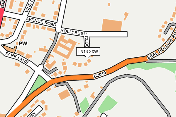 TN13 3XW map - OS OpenMap – Local (Ordnance Survey) TN13 3XW map - OS OpenMap – Local (Ordnance Survey)