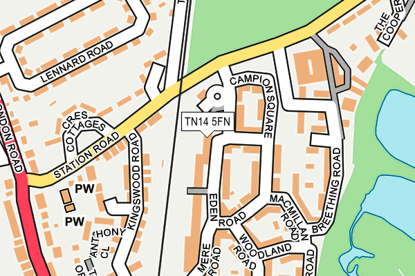 TN14 5FN map - OS OpenMap – Local (Ordnance Survey) TN14 5FN map - OS OpenMap – Local (Ordnance Survey)