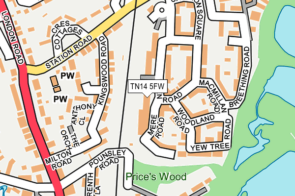 TN14 5FW map - OS OpenMap – Local (Ordnance Survey) TN14 5FW map - OS OpenMap – Local (Ordnance Survey)