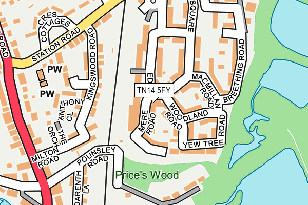 TN14 5FY map - OS OpenMap – Local (Ordnance Survey) TN14 5FY map - OS OpenMap – Local (Ordnance Survey)