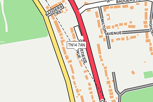 TN14 7AN map - OS OpenMap – Local (Ordnance Survey) TN14 7AN map - OS OpenMap – Local (Ordnance Survey)