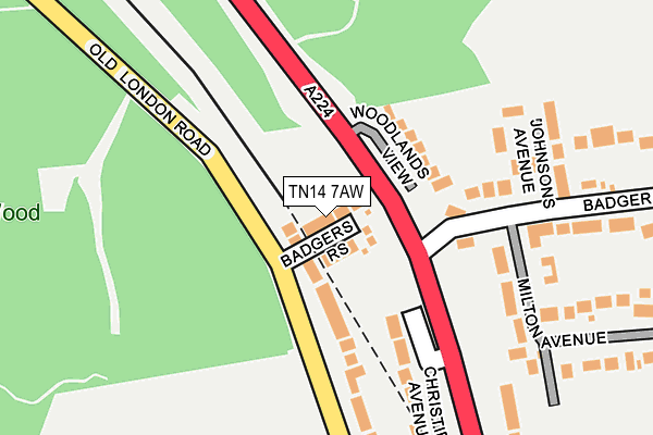 TN14 7AW map - OS OpenMap – Local (Ordnance Survey) TN14 7AW map - OS OpenMap – Local (Ordnance Survey)