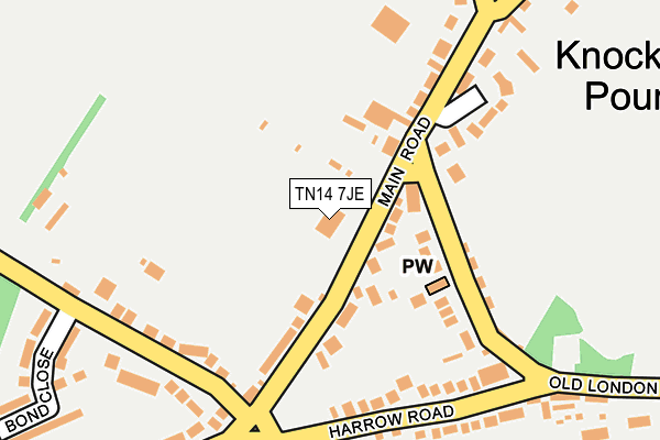 TN14 7JE map - OS OpenMap – Local (Ordnance Survey) TN14 7JE map - OS OpenMap – Local (Ordnance Survey)
