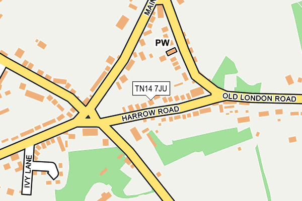 TN14 7JU map - OS OpenMap – Local (Ordnance Survey) TN14 7JU map - OS OpenMap – Local (Ordnance Survey)