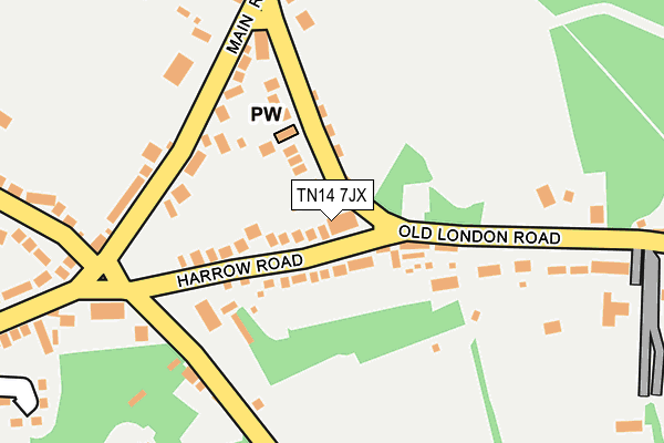 TN14 7JX map - OS OpenMap – Local (Ordnance Survey) TN14 7JX map - OS OpenMap – Local (Ordnance Survey)