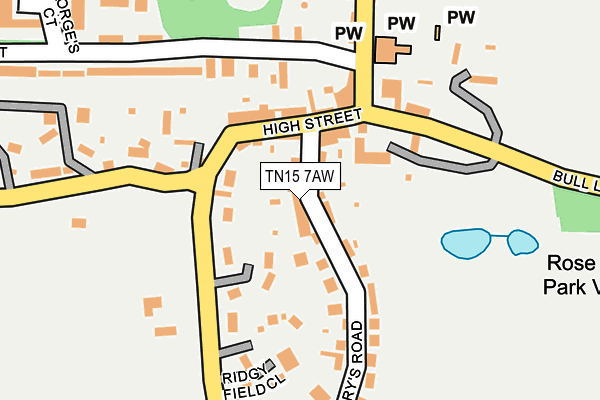 TN15 7AW map - OS OpenMap – Local (Ordnance Survey) TN15 7AW map - OS OpenMap – Local (Ordnance Survey)