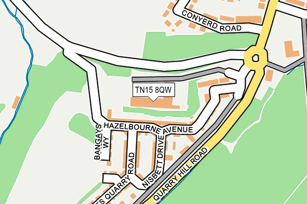 TN15 8QW map - OS OpenMap – Local (Ordnance Survey) TN15 8QW map - OS OpenMap – Local (Ordnance Survey)