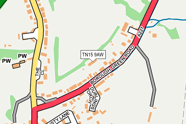 TN15 9AW map - OS OpenMap – Local (Ordnance Survey) TN15 9AW map - OS OpenMap – Local (Ordnance Survey)