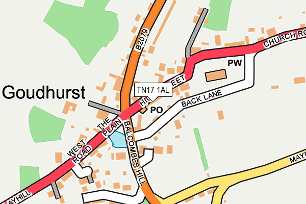 TN17 1AL map - OS OpenMap – Local (Ordnance Survey) TN17 1AL map - OS OpenMap – Local (Ordnance Survey)