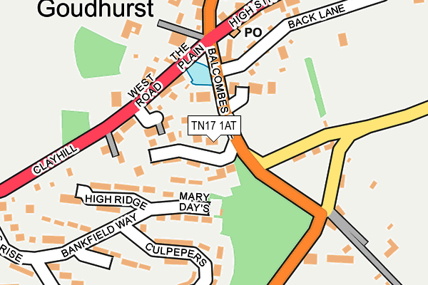 TN17 1AT map - OS OpenMap – Local (Ordnance Survey) TN17 1AT map - OS OpenMap – Local (Ordnance Survey)