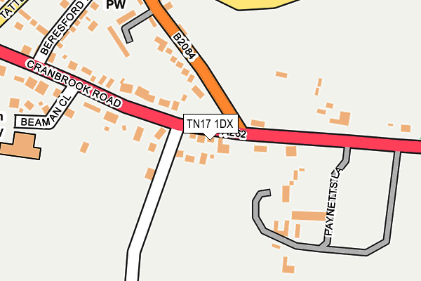 TN17 1DX map - OS OpenMap – Local (Ordnance Survey) TN17 1DX map - OS OpenMap – Local (Ordnance Survey)