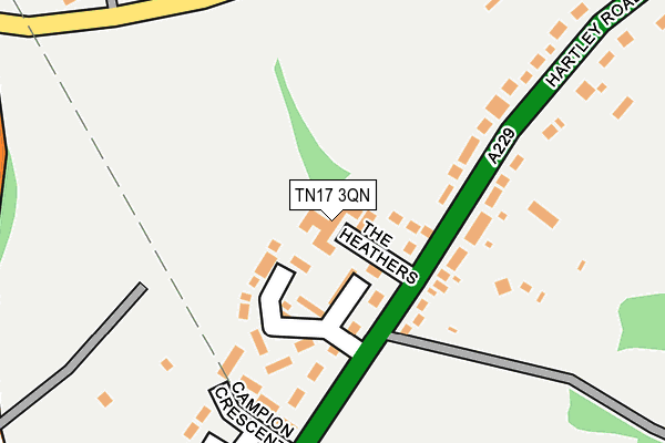 TN17 3QN map - OS OpenMap – Local (Ordnance Survey) TN17 3QN map - OS OpenMap – Local (Ordnance Survey)
