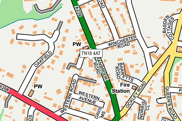 TN18 4AT map - OS OpenMap – Local (Ordnance Survey) TN18 4AT map - OS OpenMap – Local (Ordnance Survey)