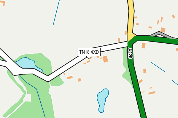 TN18 4XD map - OS OpenMap – Local (Ordnance Survey) TN18 4XD map - OS OpenMap – Local (Ordnance Survey)