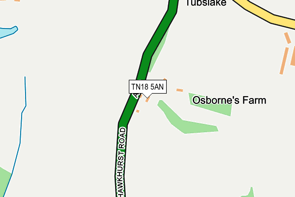 TN18 5AN map - OS OpenMap – Local (Ordnance Survey) TN18 5AN map - OS OpenMap – Local (Ordnance Survey)
