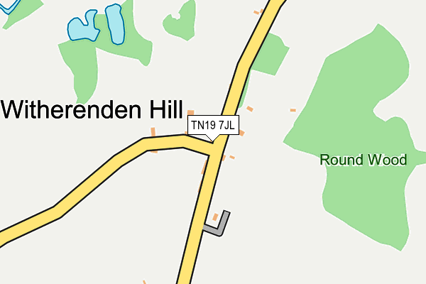 TN19 7JL map - OS OpenMap – Local (Ordnance Survey) TN19 7JL map - OS OpenMap – Local (Ordnance Survey)