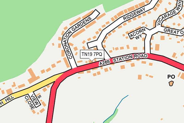 TN19 7PQ map - OS OpenMap – Local (Ordnance Survey) TN19 7PQ map - OS OpenMap – Local (Ordnance Survey)