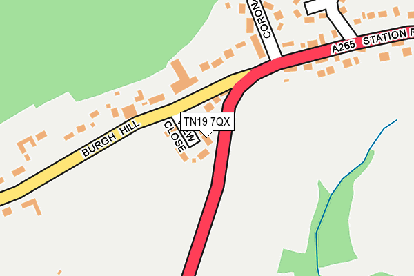 TN19 7QX map - OS OpenMap – Local (Ordnance Survey) TN19 7QX map - OS OpenMap – Local (Ordnance Survey)