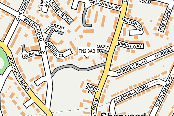 TN2 3AB map - OS OpenMap – Local (Ordnance Survey) TN2 3AB map - OS OpenMap – Local (Ordnance Survey)