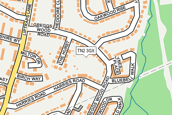 TN2 3GX map - OS OpenMap – Local (Ordnance Survey) TN2 3GX map - OS OpenMap – Local (Ordnance Survey)