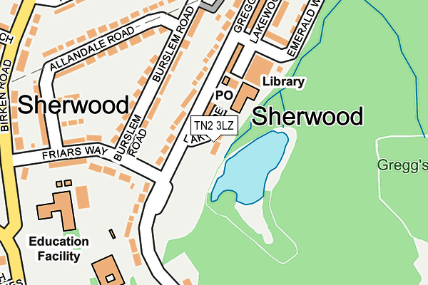 TN2 3LZ map - OS OpenMap – Local (Ordnance Survey) TN2 3LZ map - OS OpenMap – Local (Ordnance Survey)