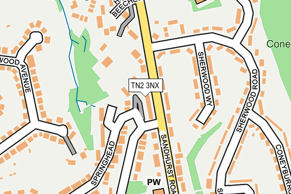 TN2 3NX map - OS OpenMap – Local (Ordnance Survey) TN2 3NX map - OS OpenMap – Local (Ordnance Survey)