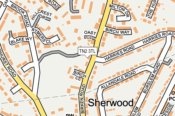 TN2 3TL map - OS OpenMap – Local (Ordnance Survey) TN2 3TL map - OS OpenMap – Local (Ordnance Survey)