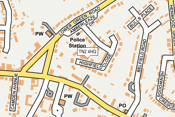 TN2 4HQ map - OS OpenMap – Local (Ordnance Survey) TN2 4HQ map - OS OpenMap – Local (Ordnance Survey)
