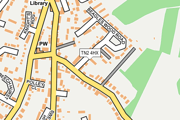 TN2 4HX map - OS OpenMap – Local (Ordnance Survey) TN2 4HX map - OS OpenMap – Local (Ordnance Survey)