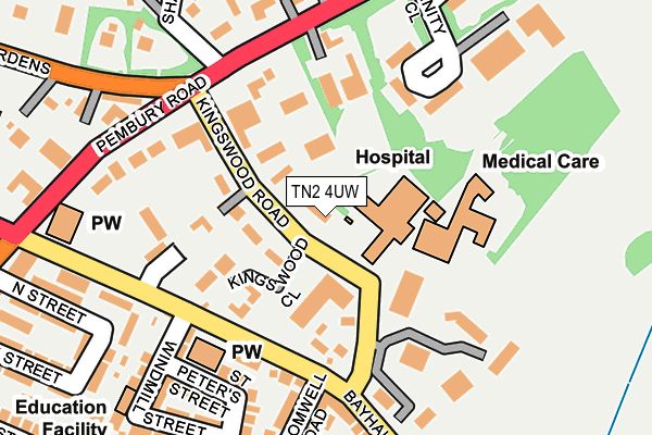 TN2 4UW map - OS OpenMap – Local (Ordnance Survey) TN2 4UW map - OS OpenMap – Local (Ordnance Survey)