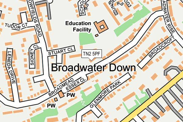 TN2 5PF map - OS OpenMap – Local (Ordnance Survey)