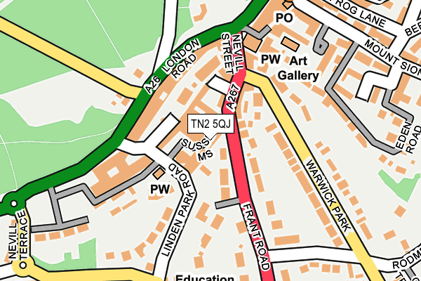 TN2 5QJ map - OS OpenMap – Local (Ordnance Survey) TN2 5QJ map - OS OpenMap – Local (Ordnance Survey)