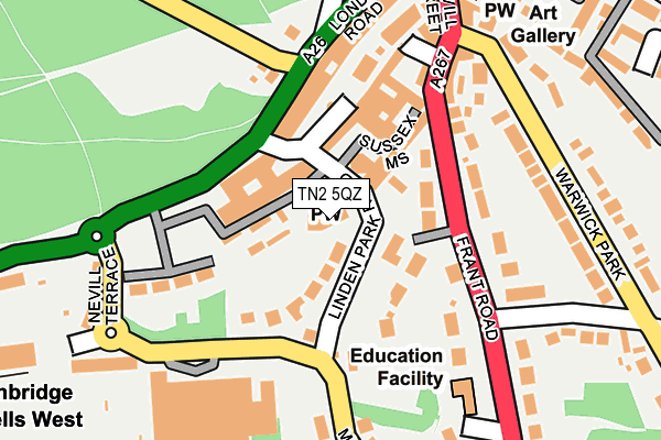 TN2 5QZ map - OS OpenMap – Local (Ordnance Survey) TN2 5QZ map - OS OpenMap – Local (Ordnance Survey)