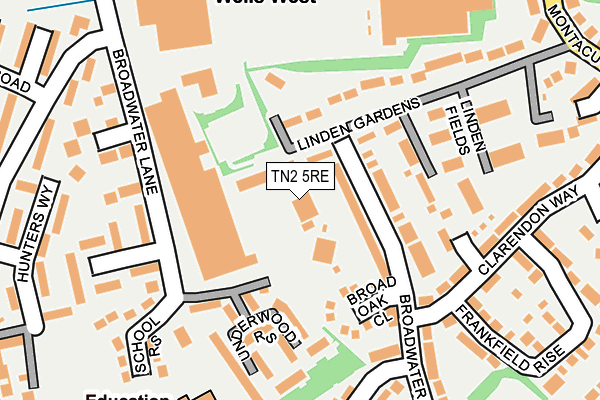 TN2 5RE map - OS OpenMap – Local (Ordnance Survey) TN2 5RE map - OS OpenMap – Local (Ordnance Survey)
