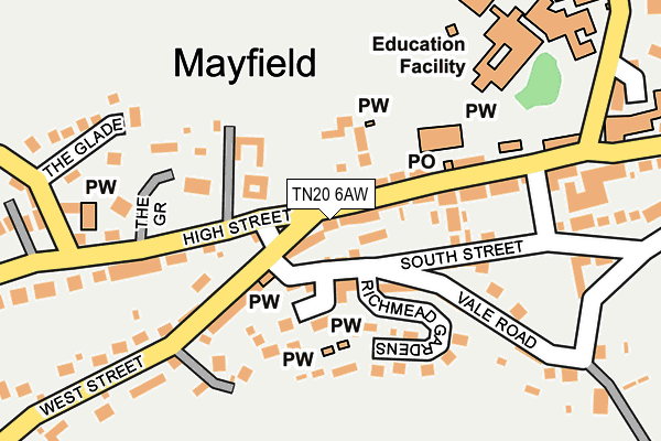TN20 6AW map - OS OpenMap – Local (Ordnance Survey) TN20 6AW map - OS OpenMap – Local (Ordnance Survey)