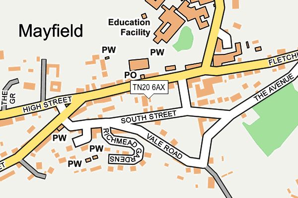 TN20 6AX map - OS OpenMap – Local (Ordnance Survey) TN20 6AX map - OS OpenMap – Local (Ordnance Survey)