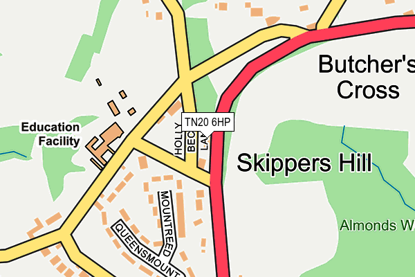TN20 6HP map - OS OpenMap – Local (Ordnance Survey) TN20 6HP map - OS OpenMap – Local (Ordnance Survey)